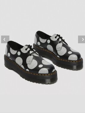 1461 Doc Dr Martens Polka Dot Smooth Leather Platform Shoes Size 5 Euc